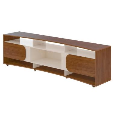 Imagem de Rack Artely Elegance 2 Portas 7 Nichos 220cm Artely Cedro Com Off White