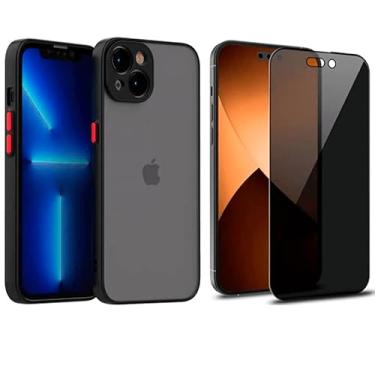 Imagem de Capa Case Anti Impacto iPhone 14 Plus + Pelicula Privacidade Cor:Preto