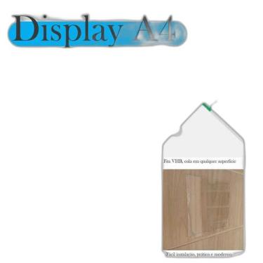 Imagem de Display Parede Quadro Avisos Porta Folhas A4 Acrílico Vert - Indústria