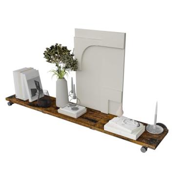 Imagem de YheenLf Prateleiras flutuantes para parede, de madeira rústica, montadas na parede, com suportes de metal resistentes, prateleira de exibição suspensa para quarto, sala de estar, banheiro, cozinha