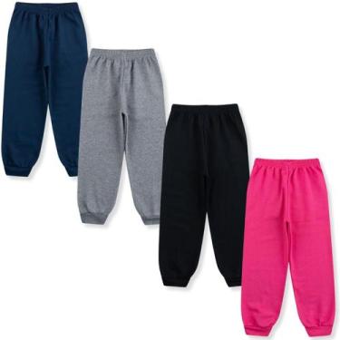 Imagem de Kit 4 Peças Calça Moletom Infantil 1 a 8 Liso Menino E Menina - Bebe M