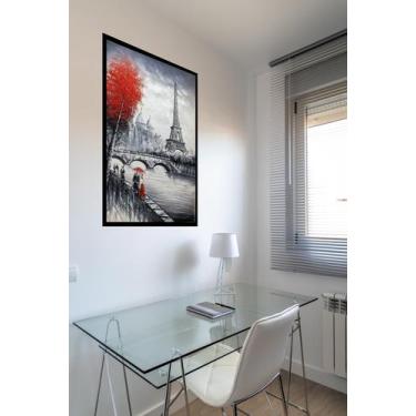 Imagem de Quadro Decorativo Torre Eiffel Estilo Pintura - 70X50Cm - Quadros On-L