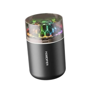 Imagem de MotiveTech Umidificador com Luz Noturna Ambiente, Umidificador de Mesa Portátil de Baixo Ruído para Estudo, Quarto, Casa, Preto, Tamanho real