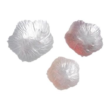 Imagem de Fxzqgnh Prato de Vidro com 3 Peças de Flores de Luxo, Prato de Sobremesa para Bolo, Frutas, Escritório, Casamento