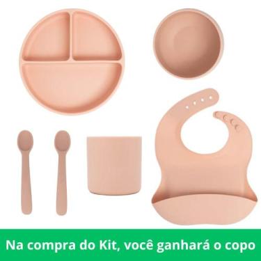 Imagem de Kit Completo Introdução Alimentar de Silicone Rosa Blush Büp Baby