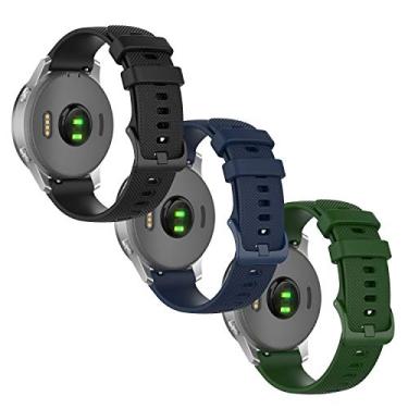 Imagem de Anrir Pulseira de relógio Garmin Vivoactive 4S, pulseira de silicone macio de 18 mm para Garmin Vivomove 3S 39 mm, Fossil Gen 6/5E 42 mm/4 HR/ 3, Q Venture, pulseira esportiva feminina de 41 mm