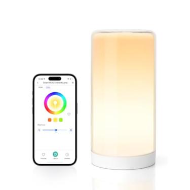 Imagem de meross Luminária de mesa Smart WiFi, compatível com Apple HomeKit, Siri, Amazon Alexa, Google Assistant e SmartThings, ajustável branco e multicolorido, controle de toque, controle de voz e aplicativo