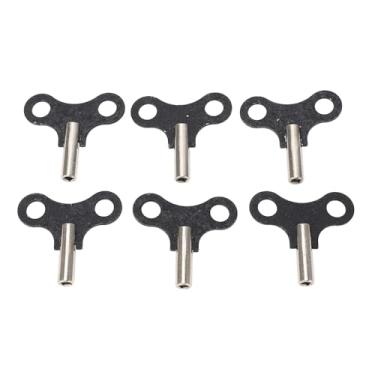 Imagem de Teclas de relógio de relógio Winding Key Aço de reposição de aço peças de reposição para relógios antigos Relógios de parede relógios de piso Relógios de alarmes 6pcs Definir