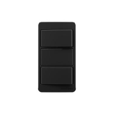 Imagem de Placa para Condulete Caixa 3/4" com Interruptor Simples Duplo MarGirius Sleek 10A Preto Ebony