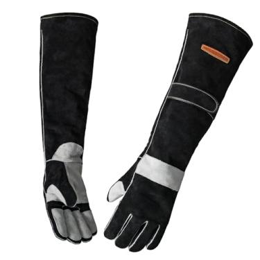 Imagem de YESWELDER Luvas de soldagem MIG longas de couro de 661 °C.