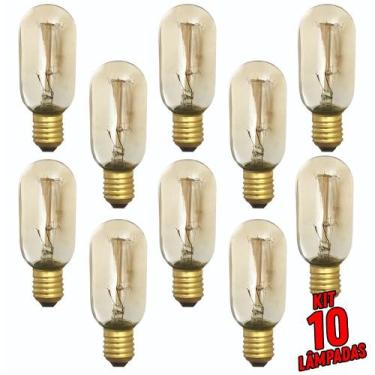 Imagem de Kit 10 Lâmpadas Filamento De Carbono T45 - GalaxyLED, 220V