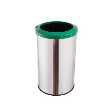 Imagem de Lixeira Inox 35 Litros Aro Esmaltado Cesto De Lixo Cozinha - Aldinox, 