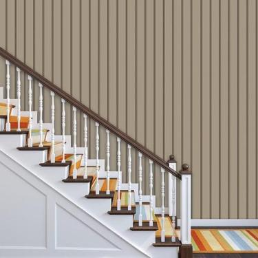 Imagem de Papel De Parede Imitação Ripa Bege Andiroba Lavável Adesivo - LRP