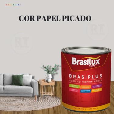 Imagem de Tinta Semi Brilho Cinza Azulado 800ml  Brasiplus Acrílica Lavável. - B