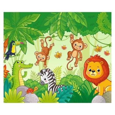Imagem de Papel de Parede Adesivo Infantil Safari Floresta Bebe Quarto - 553pcm 