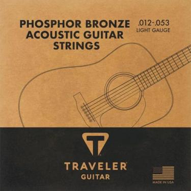 Imagem de Traveler Guitar Cordas de violão acústico bronze fósforo - Medidor leve 12-53