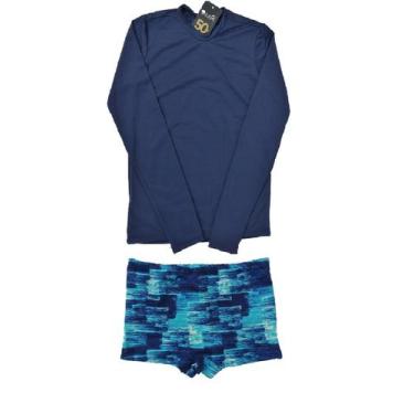 Imagem de Conjunto adulto masculino proteção UV (camiseta e sunga boxer) - Gérby