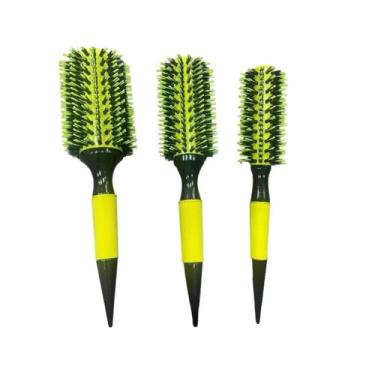 Imagem de Kit de Escovas Profissionais para Cabelo, 3 Peças, Cerdas e Nylon, para Salão de Cabeleireiro cor aleatória