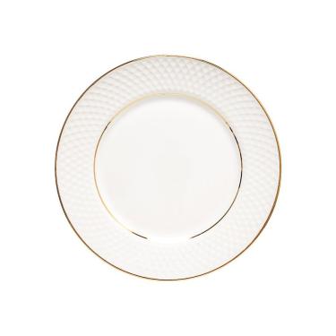 Imagem de Prato De Sobremesa Copa E Cia Aquarelle Em Cerâmica Filetado Diamonds Ouro