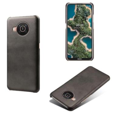 Imagem de Capa para NOKIA X20,Proteção contra quedas,Casca de volta de cor sólida simples,Design de couro de imitação de plástico-Black