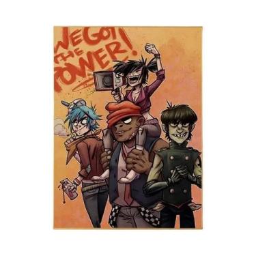 Imagem de Adesivo De Pôster De Papel Kraft Vintage Gorillaz Hip Hop, Decoração D