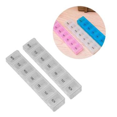 Imagem de Caixa Comprimido Porta Medicamento Remédio Semanal 14 Dias transparent