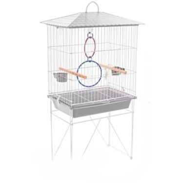 Imagem de Gaiola Viveiro Calopsita Com Bandejas Laterais C/Pé Grande AgapóRnis Aves Mansas Duplex/Triplex(VIVEIRO STAR - BRANCO)
