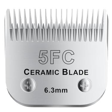 Imagem de colorski Lâmina de cerâmica destacável para cães de estimação 5FC, compatível com Andis Size 5FC, comprimento de corte 1/4" (6,3 mm), compatível com cortadores de cachorro andis/wahl/Oster 1 peça