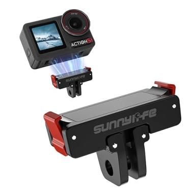 Imagem de Suporte adaptador magnético de liberação rápida para DJI Osmo Action 5 Pro/4/3/Osmo 360, suporte de extensão de liga de alumínio com orifício de parafuso de 0,6 cm e conexão de adaptador de liberação