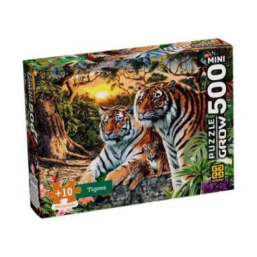 Imagem de Mini Quebracabeça 500 Peças Tigres Grow 04603