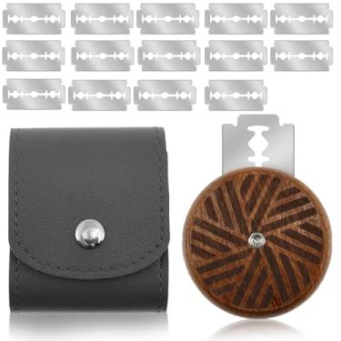 Imagem de kaimenhong Ferramenta de corte de pão de madeira, faca de pontuação de massa com 15 lâminas e 1 bolsa de couro, ferramenta de pontuação de pão de fermento, cortador de pão coxo, ferramenta de