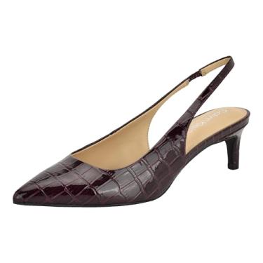 Imagem de Calvin Klein Sapato feminino delicado, Patente Croco Vermelho Escuro 602, 37