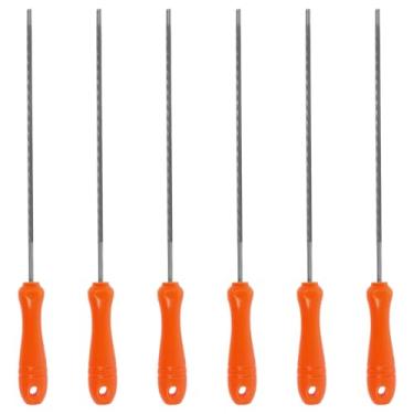 Imagem de UYEXM Conjunto de arquivos de afiação de corrente de motosserra, 4 peças, apontador de arquivos de motosserra, arquivo de afiar multiuso, arquivo de motosserra, aço para afiar motosserras