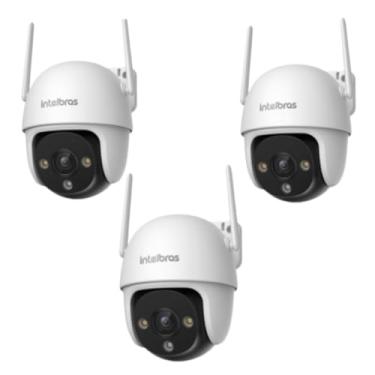 Imagem de Kit 3 Câmeras Inteligente Wifi Intelbras Im7 Full Color 360° Cor Branco
