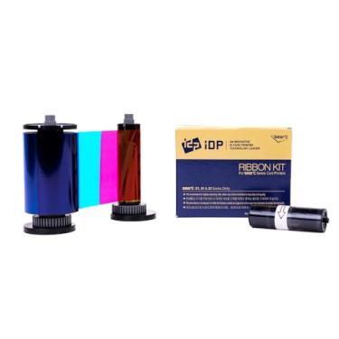 Imagem de Fita para impressora de cartões de identificação IDP SMART-31 e SMART-51 Series - YMCKO cor completa, resina preta e fita de painel de sobreposição com rolo de limpeza, 250 cartões/rolo