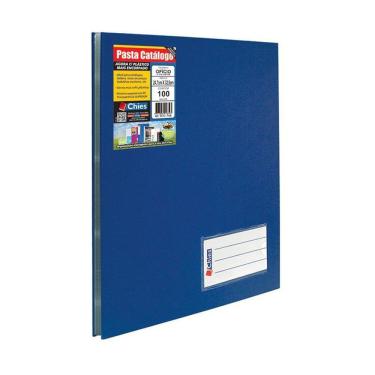 Imagem de Pasta catálogo ofício 2538 azul com 100 plásticos Chies
