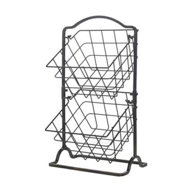 Imagem de Fruteira de chão 2 níveis Gourmet Basics by Mikasa General Store, preto antigo, 5217596