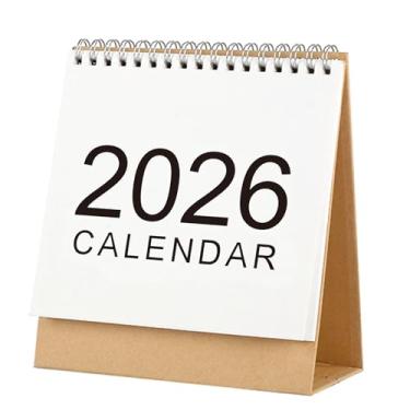 Imagem de Mini calendário de mesa 2026 mensal estilo simples 16,5 cm x 15,2 cm (outubro de 2025 a dezembro de 2026)