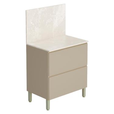 Imagem de Balcão Com Tampo Cozinha Art Com 1 Porta E 1 Gaveta Vanilla Travertino