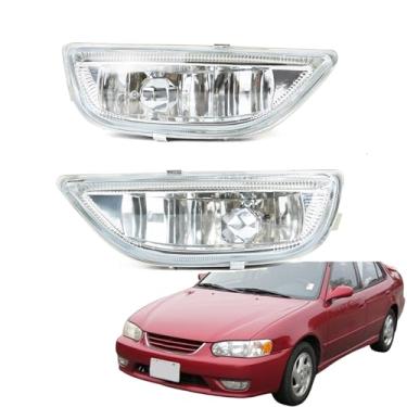 Imagem de Thomletha Substituição do conjunto de faróis de neblina esquerdo e direito para Corolla 2001 2002 Lente transparente do lado do passageiro do motorista TO2592105 TO2593105