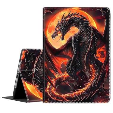 Imagem de Capa para iPad 9ª/8ª/7ª geração 2021/2020/2019 iPad 10,2 polegadas também serve para iPad Air 3ª geração 2019/iPad Pro 10,5 polegadas, capa de pé com hibernar/despertar automático, Dragon Fire
