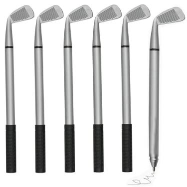 Imagem de Maydahui 12 peças de canetas esferográficas de golfe, adereços divertidos para clubes de golfe esportivos, tinta gel preta para estudantes, colegas de trabalho, chefe, escritório, pai