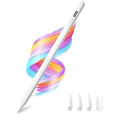 Imagem de Lápis para Apple iPad A16/11th, caneta Stylus Fast Charge para iPad A16/11-6ª geração 2025-2018, Air 27.9 cm/33.0 cm M3/M2/5th-3rd, Pro 33.0 cm/27.9 cm/M4/32.8 cm, Mini A17 Pro/6/5th Inclinação de