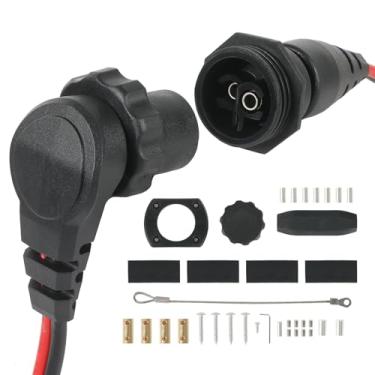 Imagem de MKR-28 1865120 Plugue e receptáculo de motor de pesca para barco marinho de água doce e salgada Minn Kota acessório de bateria macho fêmea conector soquete impermeável resistente 8AWG nominal para 60A