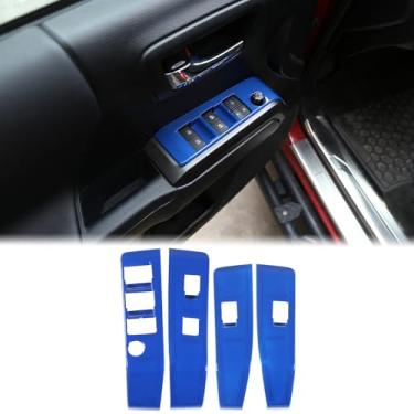 Imagem de Aunginsy Tampa de painel de botão de elevação de vidro para porta de carro compatível com Toyota Tacoma 2016-2023 dianteiro e traseiro, 4 peças, apoio de braço, controle de janela, interruptor de