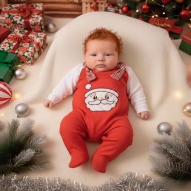 Imagem de Conjunto de Natal para Bebê 2 Peças Menino Menina Macacão Jardineira B