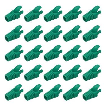 Imagem de PATIKIL Capa de conector RJ45, 50 peças Cat5 Cat5E Cat6 Cat7 capa de inicialização de cabo de rede para laptops, computadores desktop, roteadores, câmeras de rede Smart TV, impressoras, verde