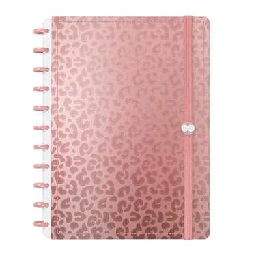 Imagem de Caderno De Disco Iscool Inteligente G Natural Fashion Onça Rosê