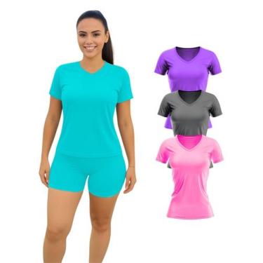 Imagem de Kit 3 Camiseta Manga Curta Dryfit Fitness Academia Cores Sortidas - Rc