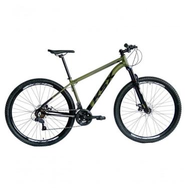 Imagem de Bicicleta Aro 29 Ksx Sd7 21v Cabos Internos Alumínio Freios A Disco Garfo Suspensão Preto Verde Militar Tamanho 17